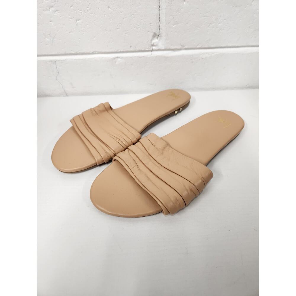 Beek "Songbird" Women's Beige/Tan Leather Slide Sandals, Size 9. Arch Support